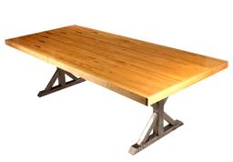 TABLE CRAFTED FROM KING LOUIS BOWLING ALLEY FLOOR