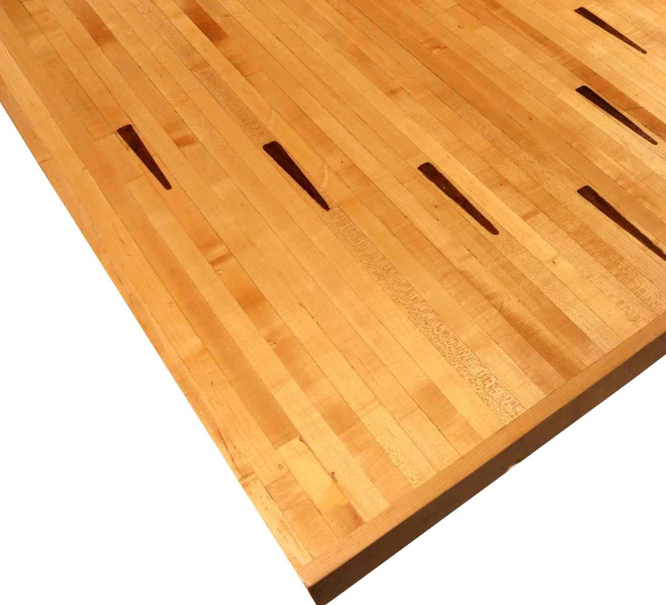 TABLE CRAFTED FROM KING LOUIS BOWLING ALLEY FLOOR