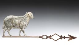 A KRETZER NO. 128 SHEEP LIGHTNING ROD WEATHER VANE