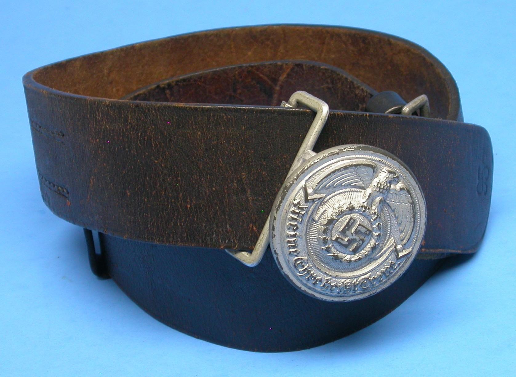 German SS WWII Officer Belt-Buckle & Belt (BA)