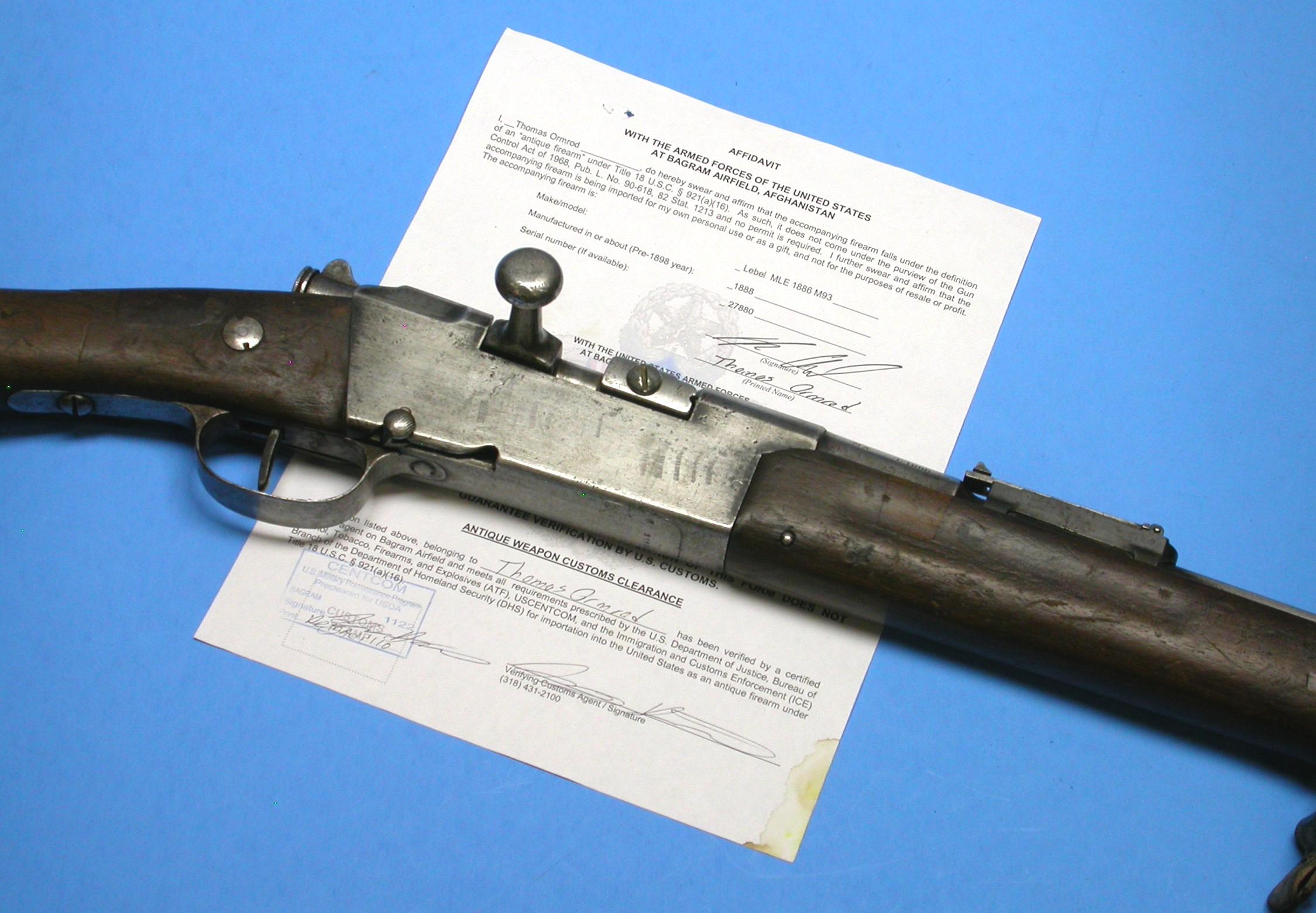 French Military WWI M1886 R93 8x50R Lebel Bolt-Action Rifle - Antique  - no FFL needed (SMF)