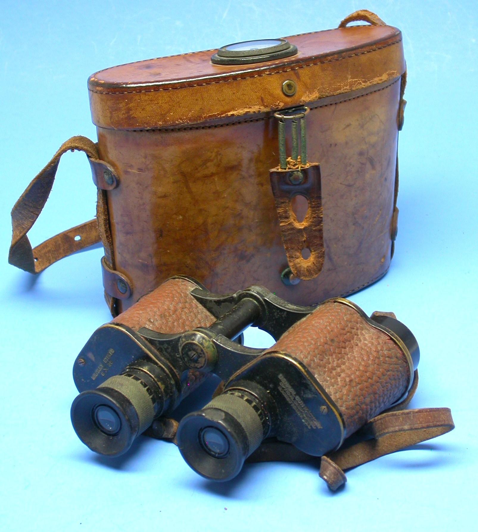 German Military WWII 6x30 Binoculars and Case (JEK)