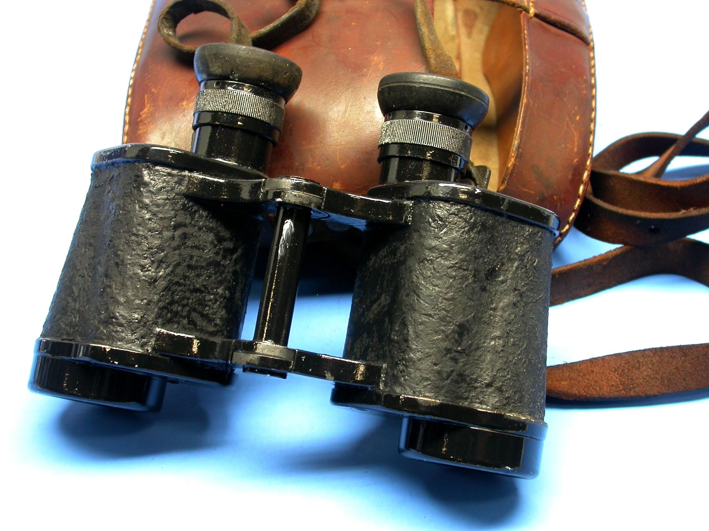 German Military WWII 6x30 Binoculars and Case (JEK)