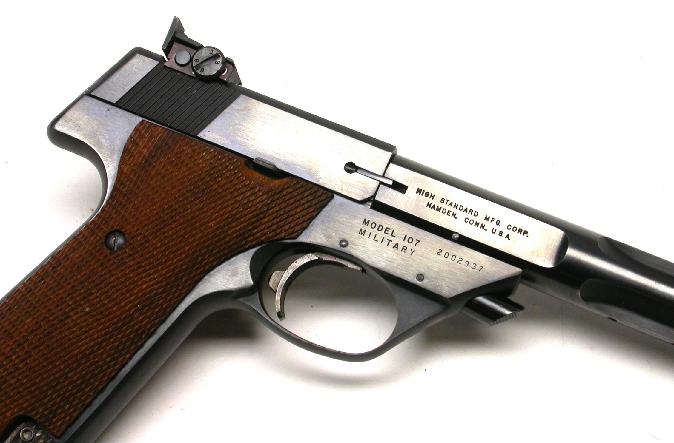 High Standard Model 107 Military Supermatic Tournament Semi Automatic Pistol SN:2002937 (HKB1)