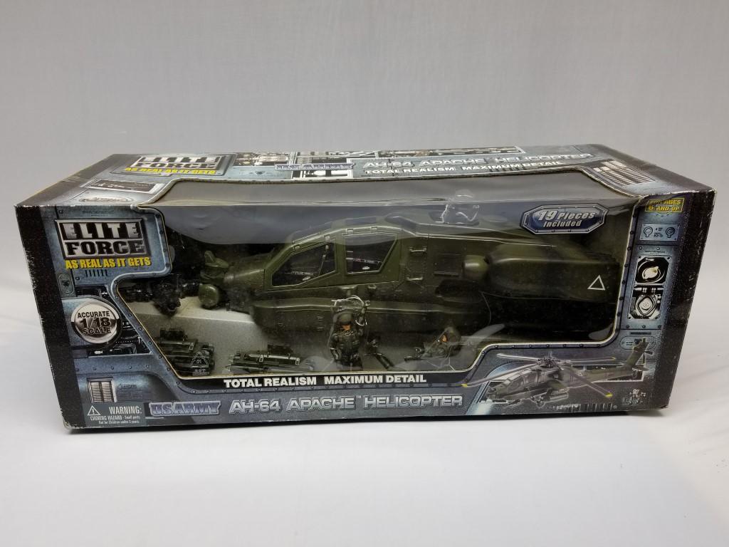 Elite Force AH-64 Apache Helicopter 1/18th Scale Toy Model (MGN)