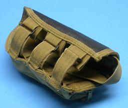 US Military Contractor Khaki Cam Assault Shotgun Shell Holder/Cheek Pad (JMB)