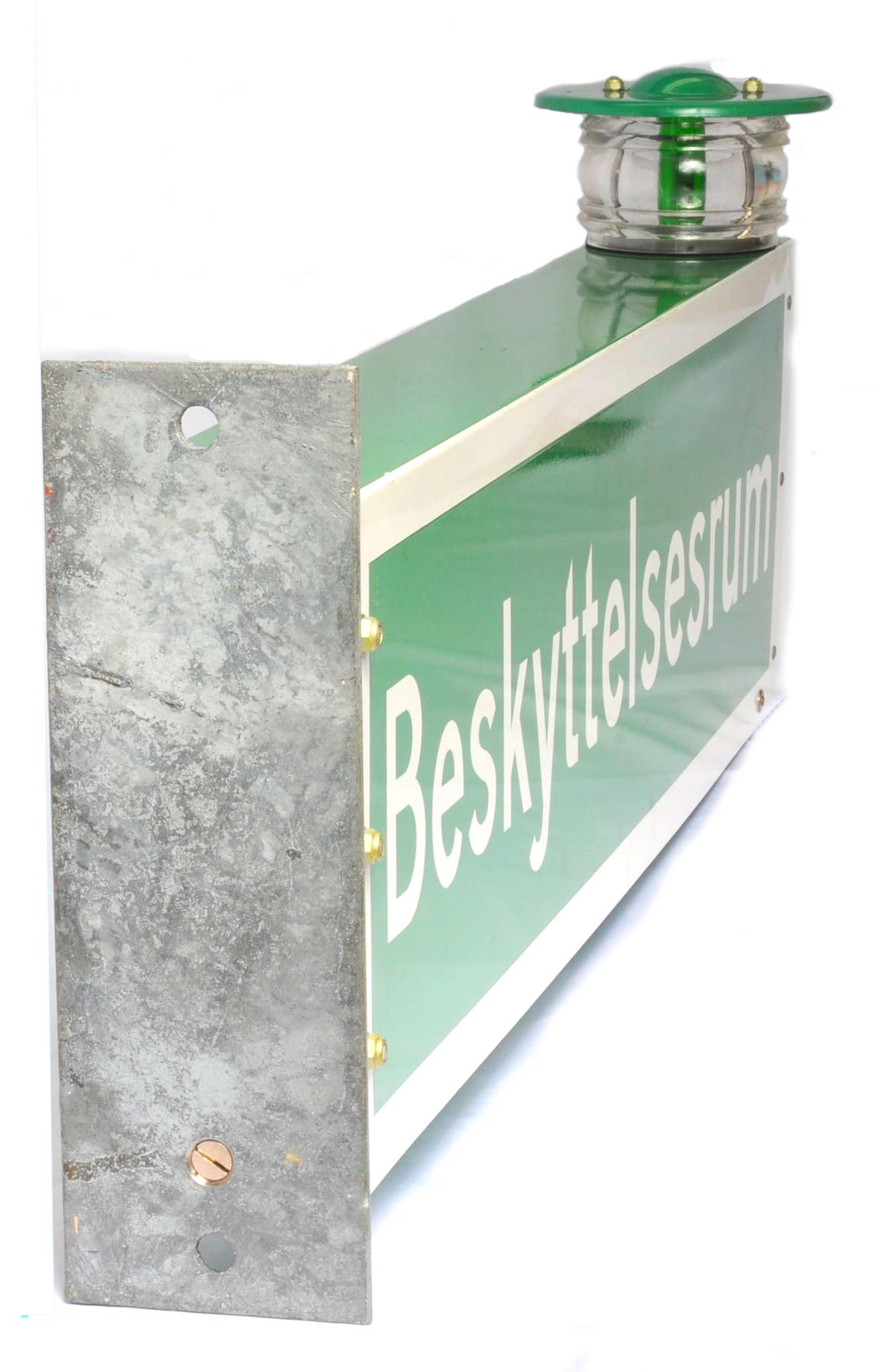 Danish "Beskyttelsesrum" Bomb Shelter Sign (A)