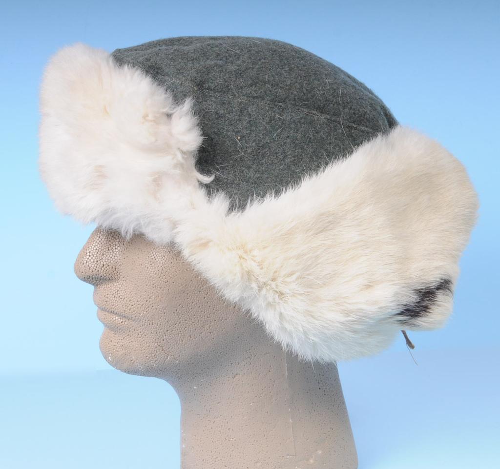 German Military WWII Winter Issue Fur Fatigue Hat (A)