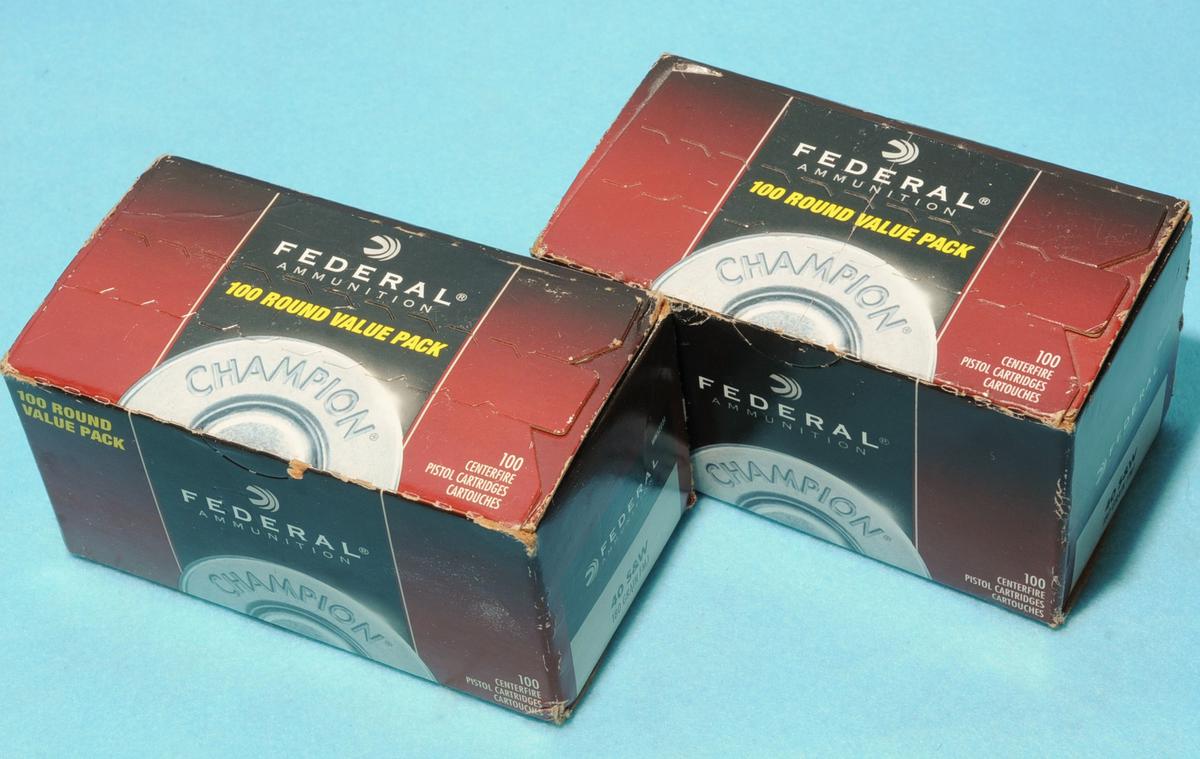 Two 100-Round Boxes of Federal 40 S&W 180 Gr FMJ Ammunition (BRP)