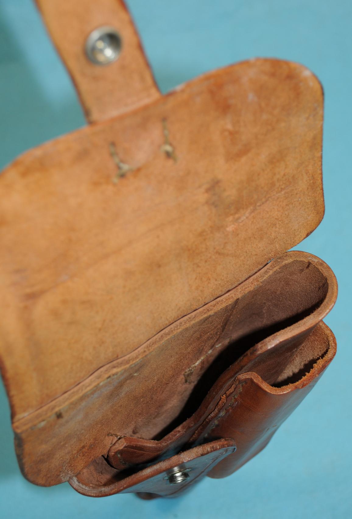 Unusual Leather Holster - Reported to be a Japanese Nambu Pistol Holster (ENV)