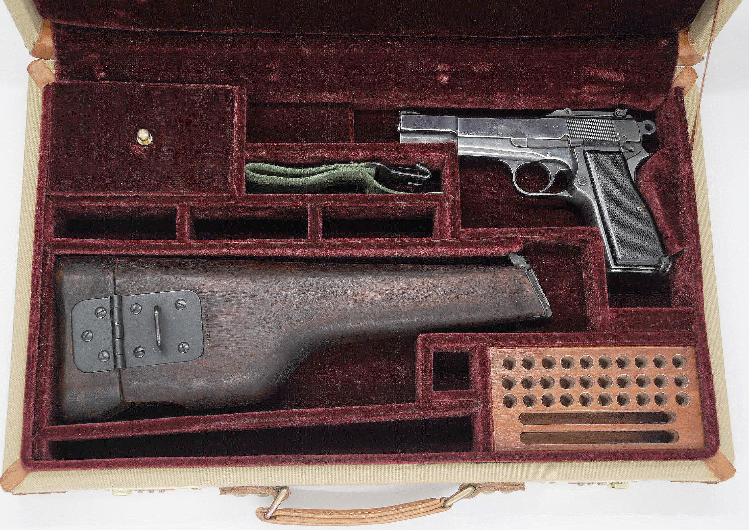 Rare Canadian WWII Chinese Contract MK-I* High Power 9mm Pistol, Stock & Case -FFL # 5CH125 (LAM 1)