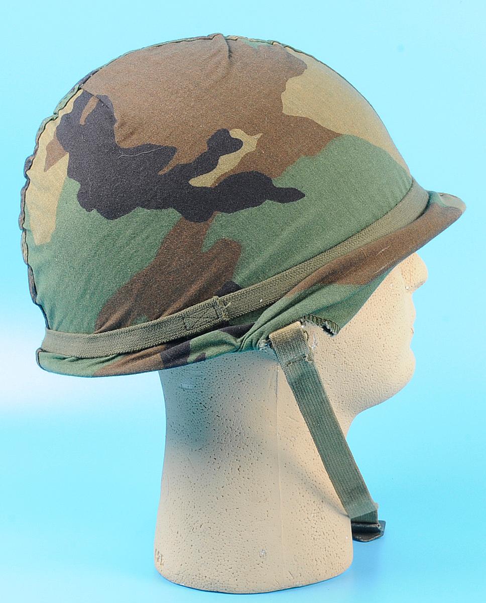 US Military Post-Vietnam War issue M1 Helmet, Liner and Woodland Camo Cover  (GDQ)