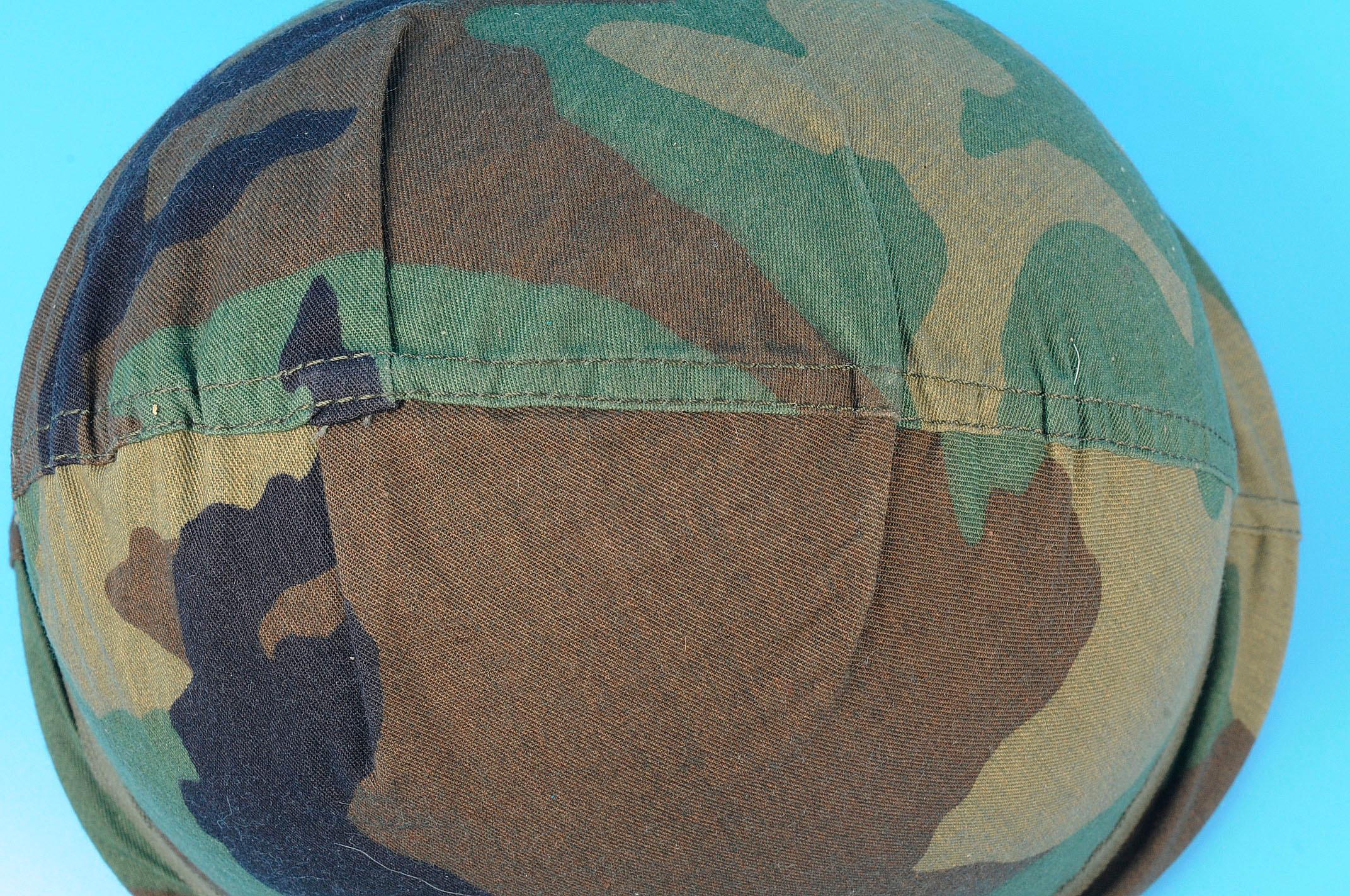 US Military Post-Vietnam War issue M1 Helmet, Liner and Woodland Camo Cover  (GDQ)