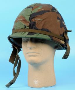 US Military Vietnam War era Camo M1 Helmet and Liner (GDQ)