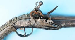 Ornate Antique Ottoman Flintlock Pistol - Antique - no FFL needed  (TMT 1)