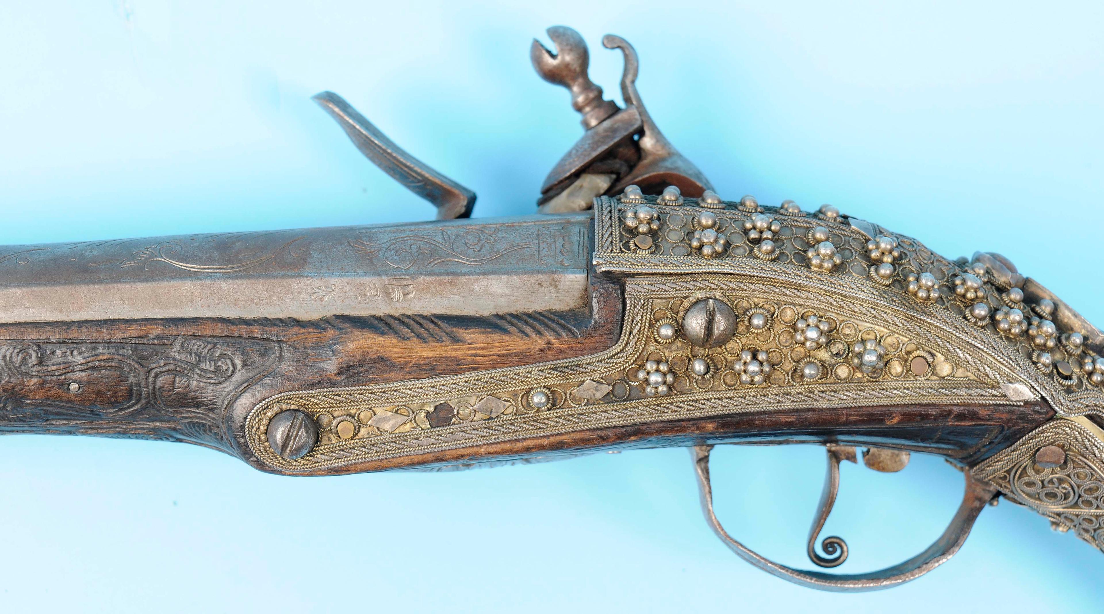 Ornate Antique Ottoman Flintlock Pistol - Antique - no FFL needed  (TMT 1)