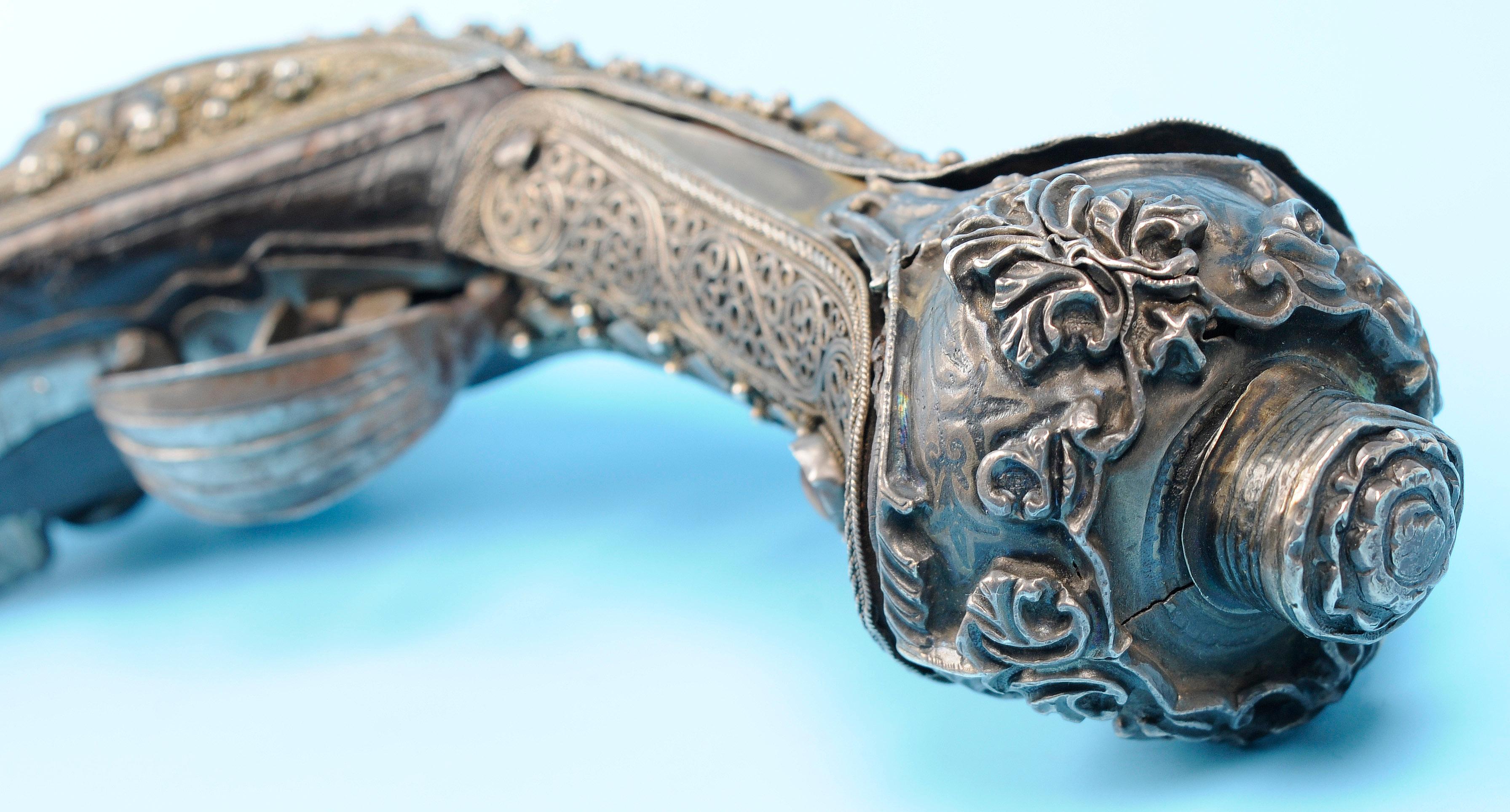 Ornate Antique Ottoman Flintlock Pistol - Antique - no FFL needed  (TMT 1)