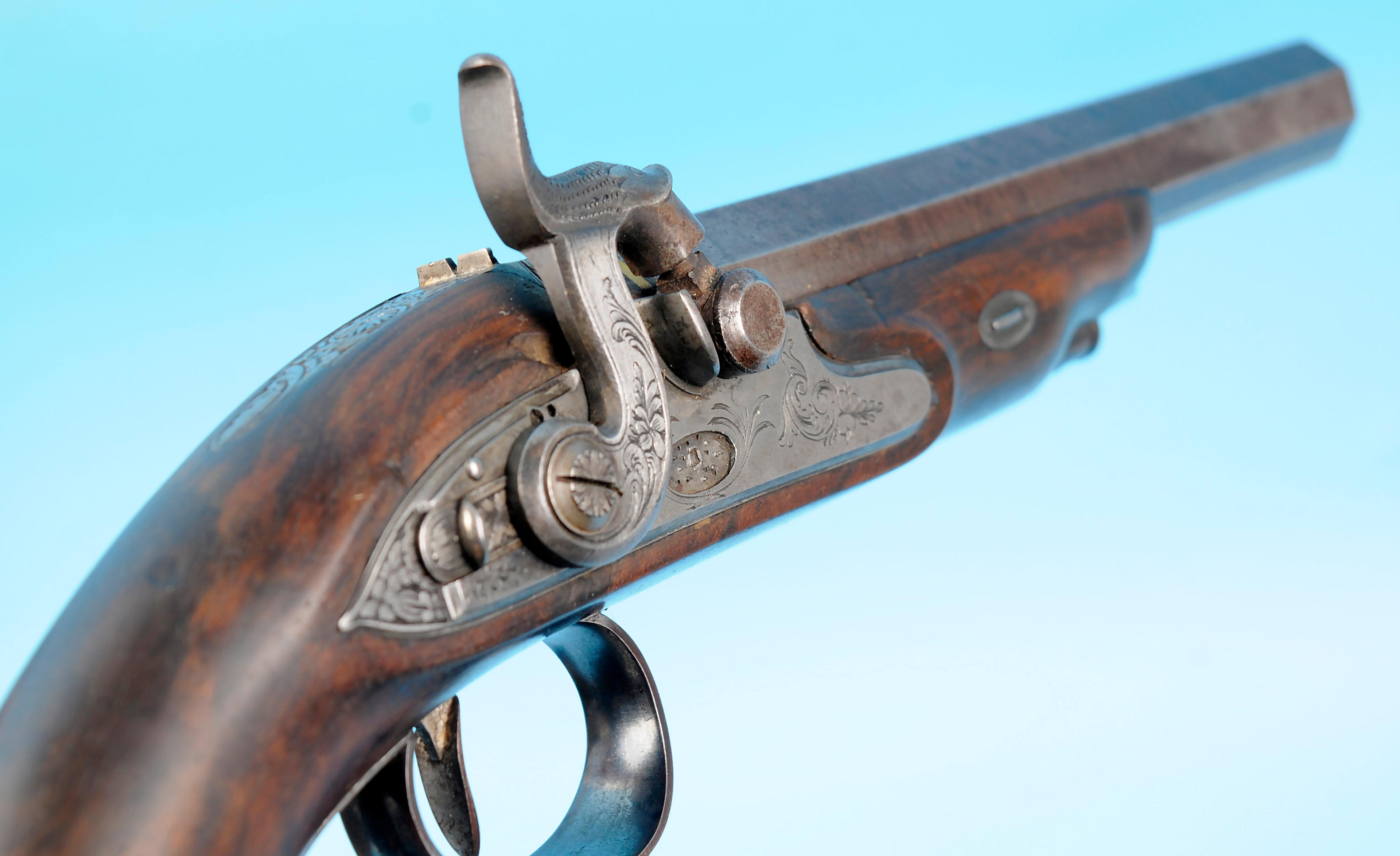 RARE & Exceptional 1800's era Wogdon & Barton Cased Dueling Pistols - Antique (No FFL needed) (TBP1)