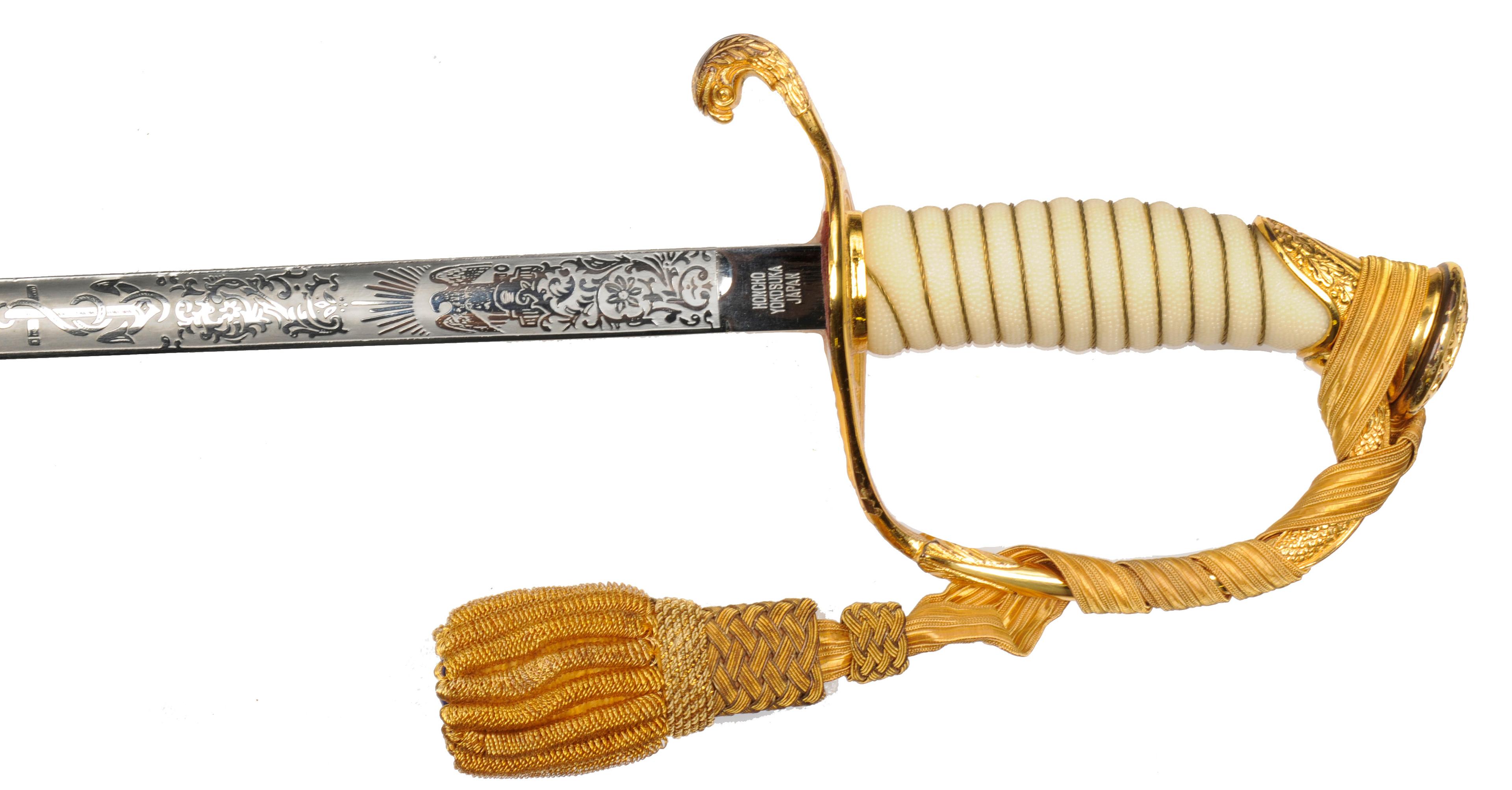 US Navy Officer's Dress Sword of VF-74 Squadron Commanding Officer CMDR J.F. Lamore (LMJ)