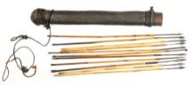 Antique African Kare/Tele Tribal Arrows & Quiver (CPD)