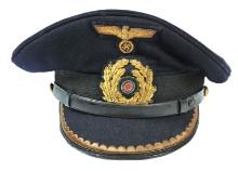 German Kriegsmarine Naval Officer WWII era Visor Hat (BSD)