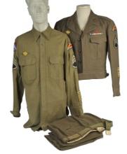 US Army WWII era 7th Army Coastal Artilleryman Staff Sergent Uniform Grouping (KDW)