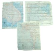 Three double-sided SW Pacific US Army Air Force WWII issue Silk/Cloth Escape Maps (HRT)