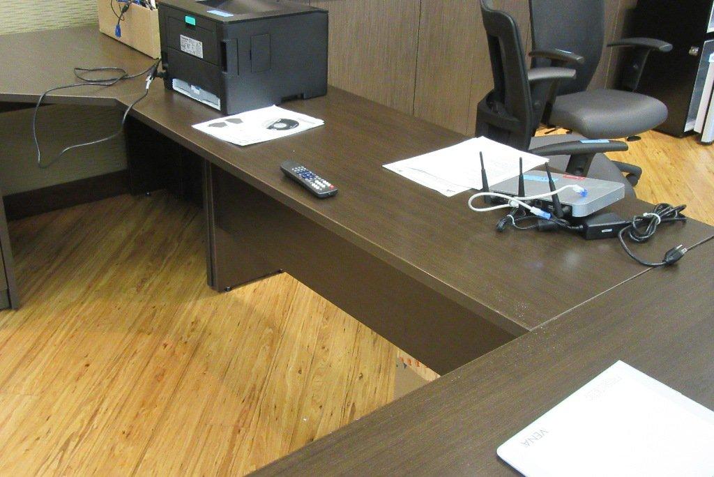 U-SHAPED RECEPTION COUNTER, APPROXIMATELY 12 FOOT BY 14 FOOT, 5 SECTIONS