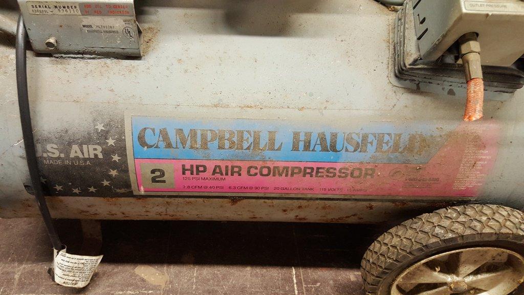 CAMPBELL HAUSFELD 2 HP 20 GALLON AIR COMPRESSOR