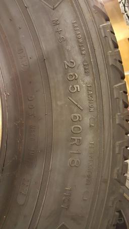 4 GOODYEAR WRANGLER 265/ 60 R18 TRUCK TIRES (LESS THAN 5K MILES)