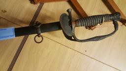 SWORD IN METAL SHEATH WITH METAL HANGERS