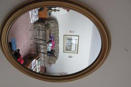 OVAL WOOD FRAMED MIRROR