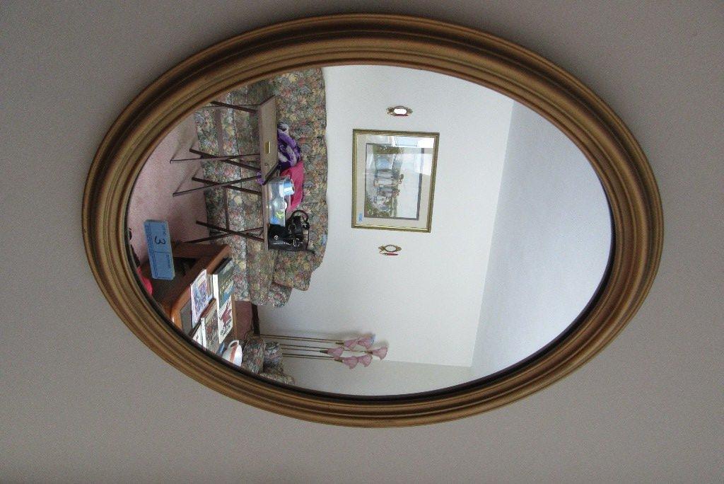 OVAL WOOD FRAMED MIRROR