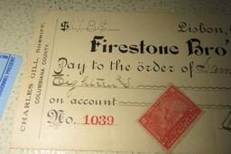 FIRESTONE BROTHERS BANKERS CHECKS DATED 1899