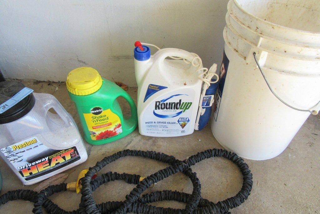 WATER CAN, CHICKEN FEED, ROUND-UP GRASS KILLER, WEED STOP, DRIVEWAY HEAT