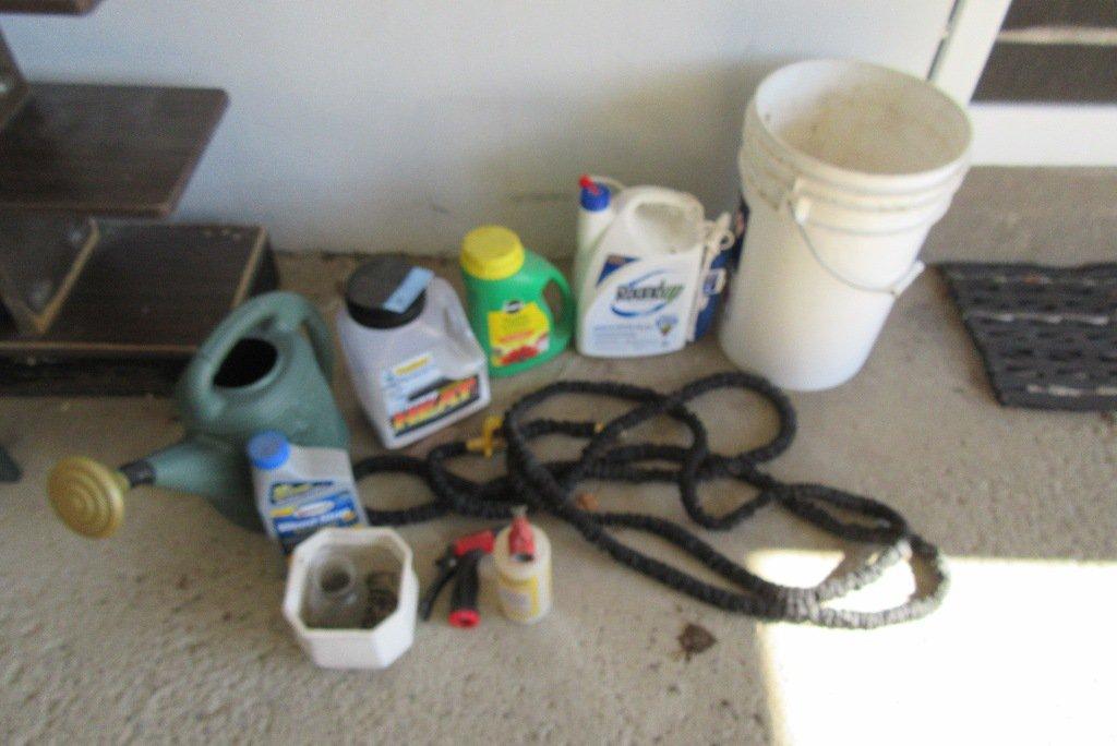 WATER CAN, CHICKEN FEED, ROUND-UP GRASS KILLER, WEED STOP, DRIVEWAY HEAT