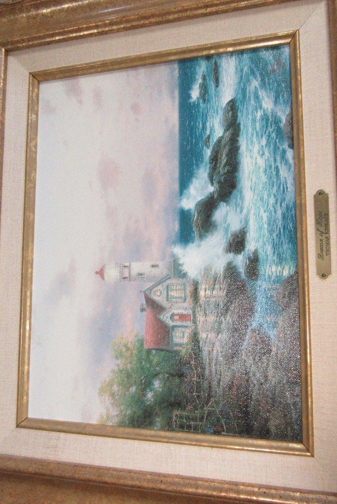 THOMAS KINKADE BEACON OF HOPE OIL ON BOARD 24 BY 18