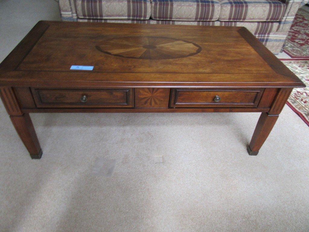 INLAID WOOD DESIGN COFFEE TABLE