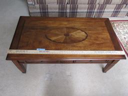 INLAID WOOD DESIGN COFFEE TABLE