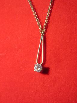 DIAMOND PENDANT ON 14K CHAIN