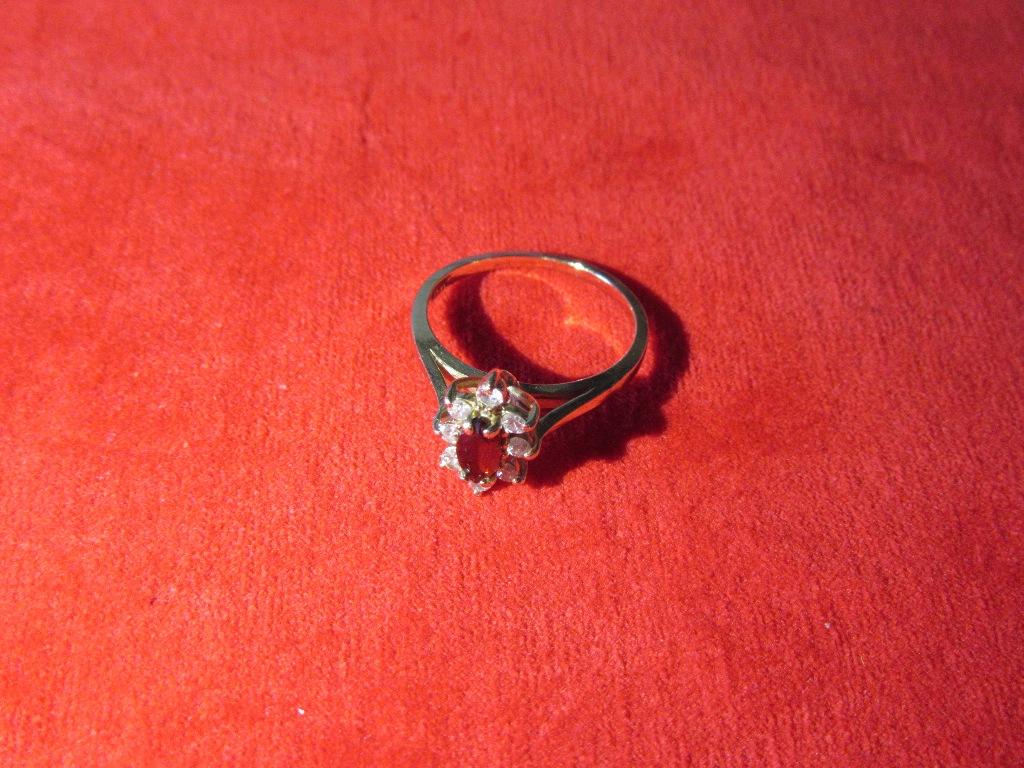 DIAMOND & RUBY 14K RING