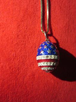 14K GOLD NECKLACE WITH FABERGE EGG  STYLE PENDANT