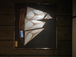 CARL REED STRING ART THREE DIMENSIONAL BOAT PICTURE
