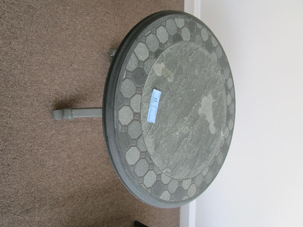 DECORATIVE STONE ROUND ACCENT TABLE