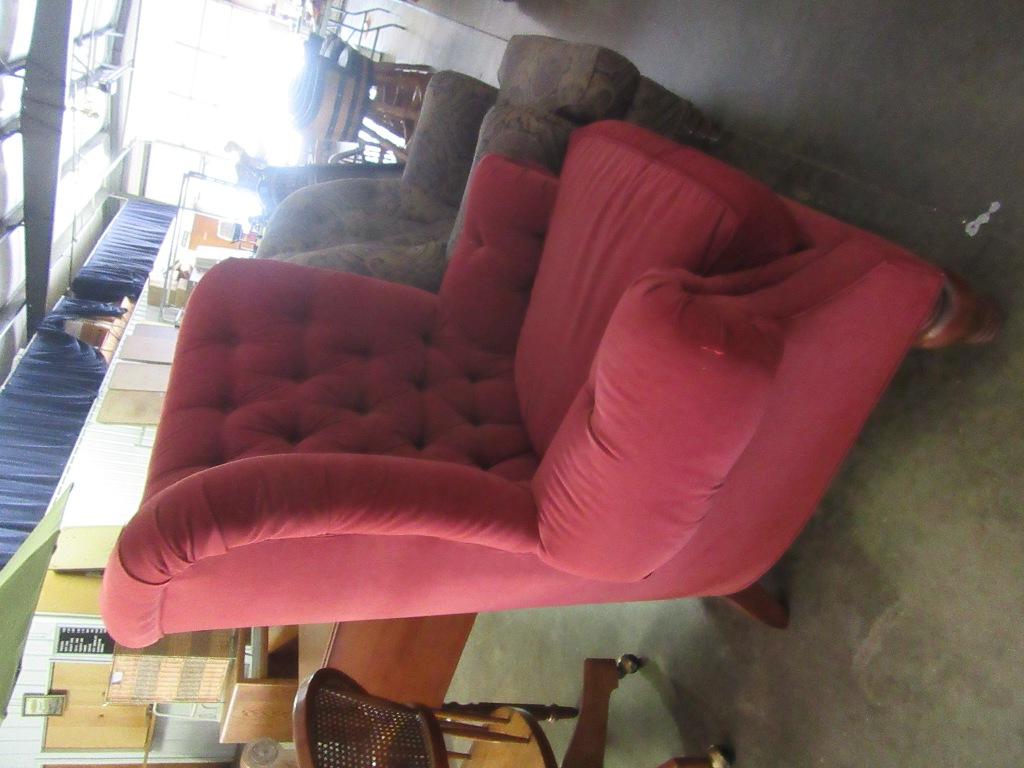 RED HIGH BACK ARMCHAIR