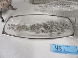ASSORTED GLASS AND CHROME CANDY DISHES