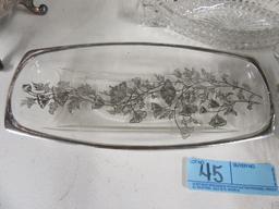 ASSORTED GLASS AND CHROME CANDY DISHES