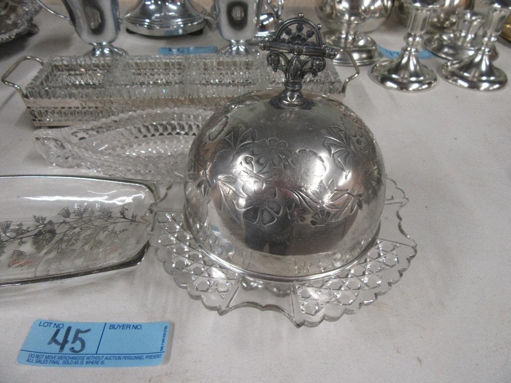 ASSORTED GLASS AND CHROME CANDY DISHES