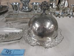 ASSORTED GLASS AND CHROME CANDY DISHES