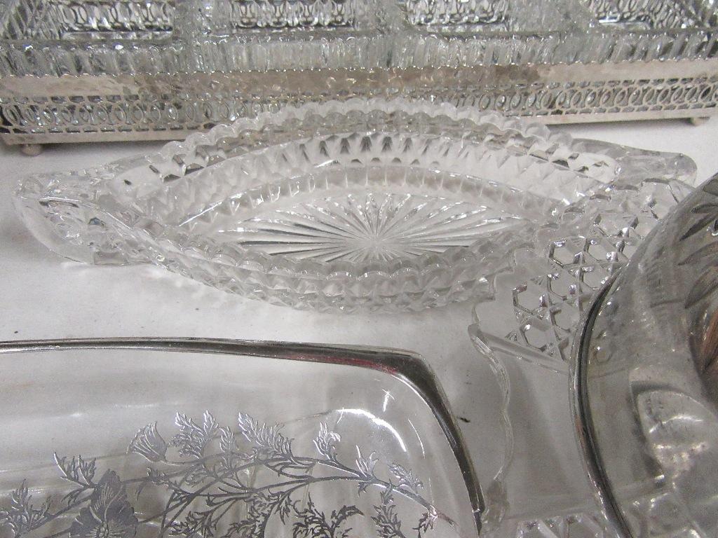 ASSORTED GLASS AND CHROME CANDY DISHES